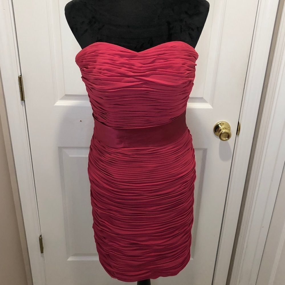 Bill Levkoff pink cocktail bridesmaid dress size 6